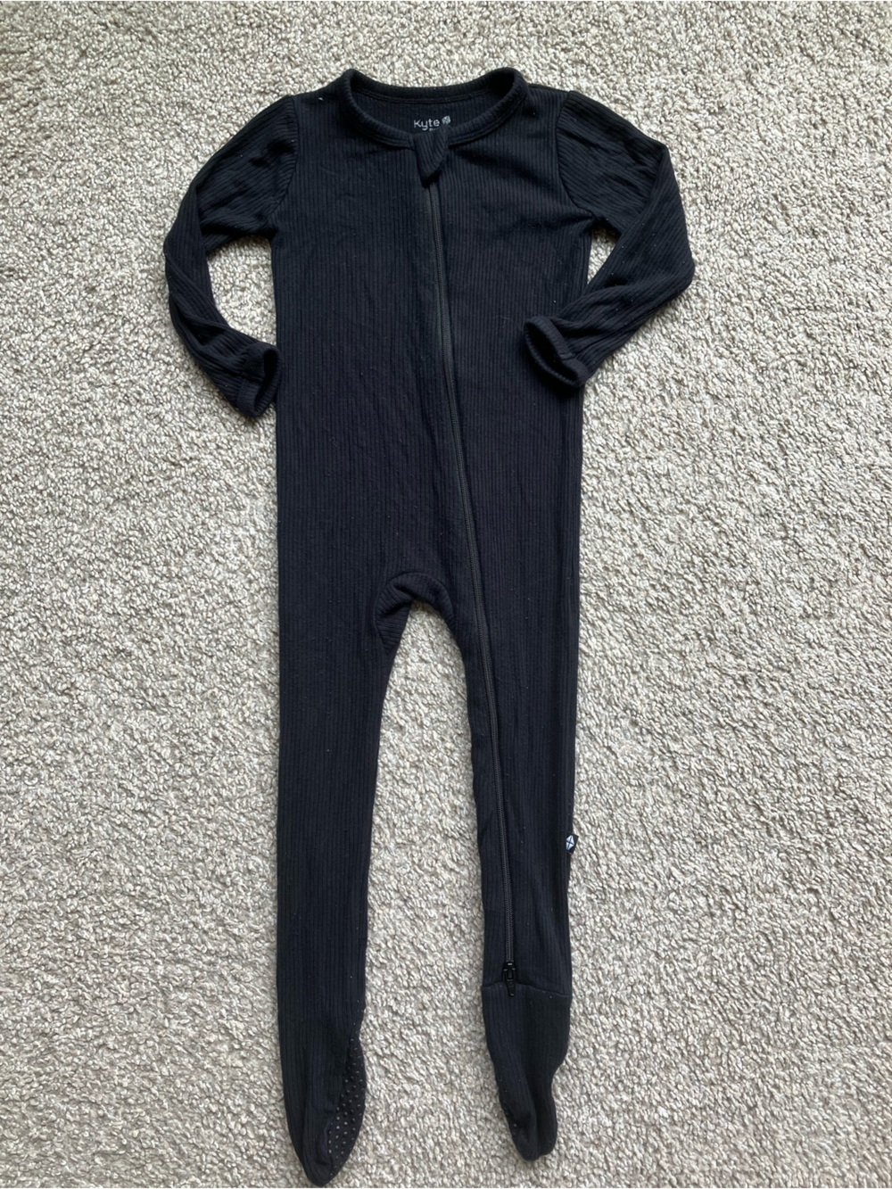 Kyte BABY Navy Ribbed Footed One-Piece